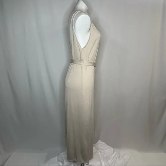 Bershka Beige Button Down Jumpsuit with Tie Waist, Medium - Picture 3 of 16